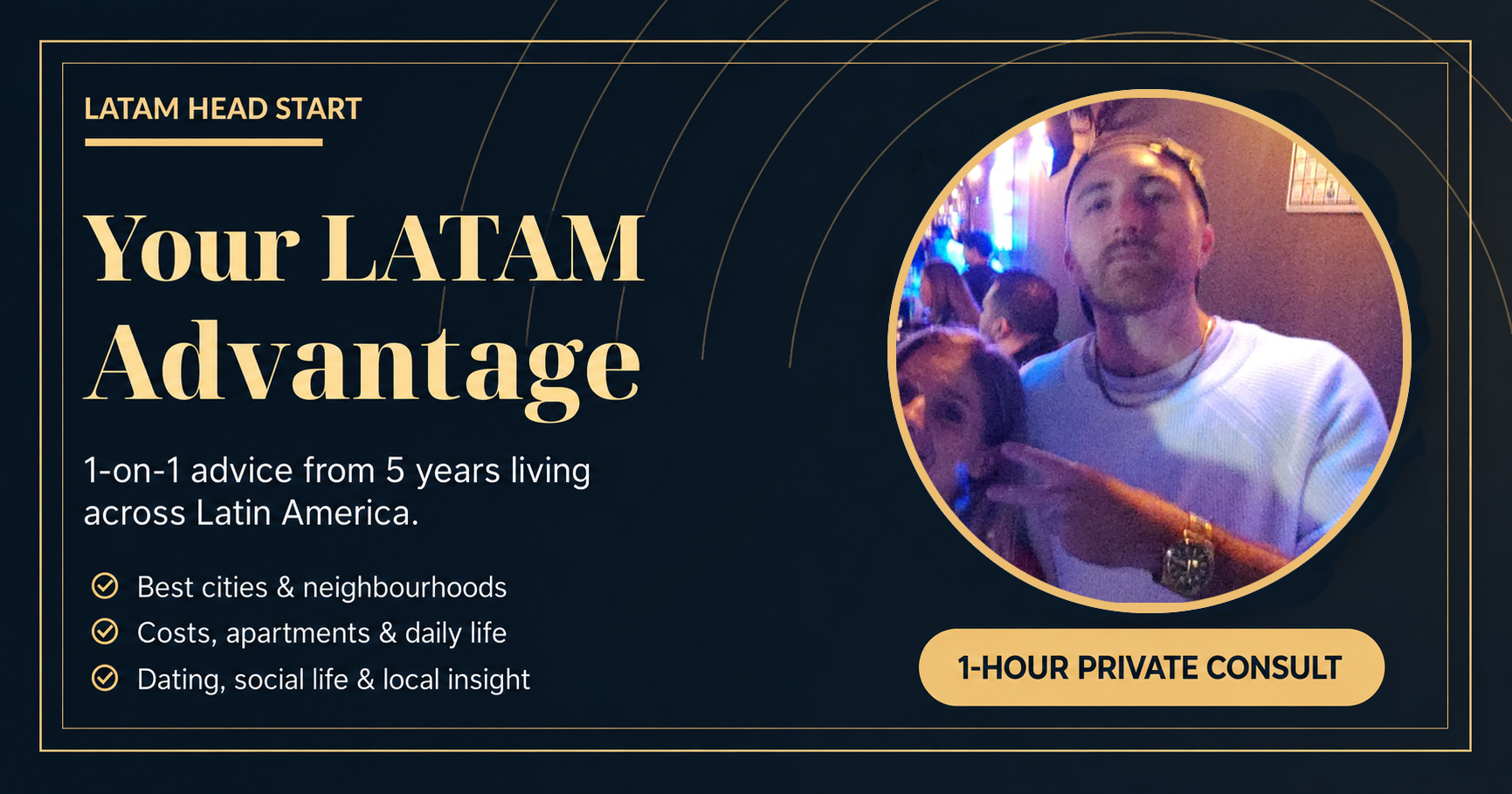 Your LATAM Advantage consultation banner with ThyLordMatthew and the original purple-lit portrait.